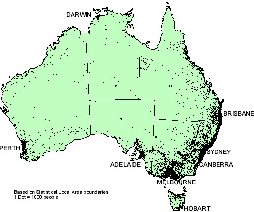 Population Map Of Australia
