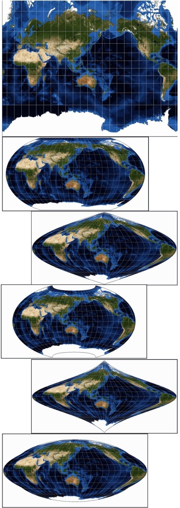Some examples of map projections